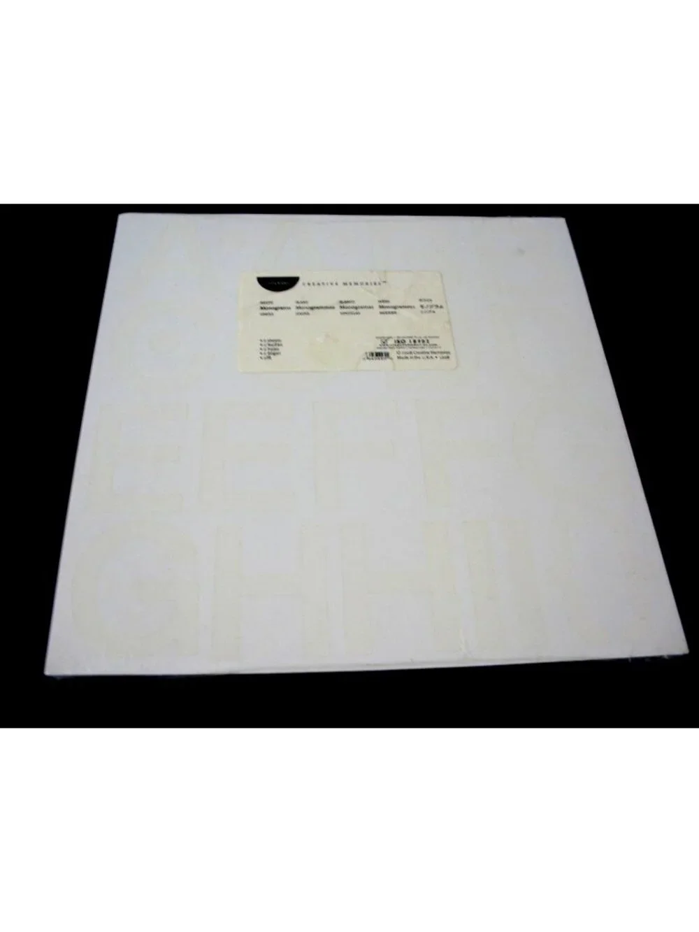 ABC/123 Monograms Creative Memories White Simple NIP